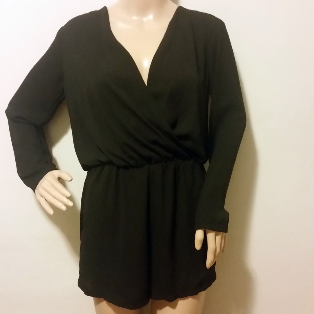 Long-sleeved Black Romper
